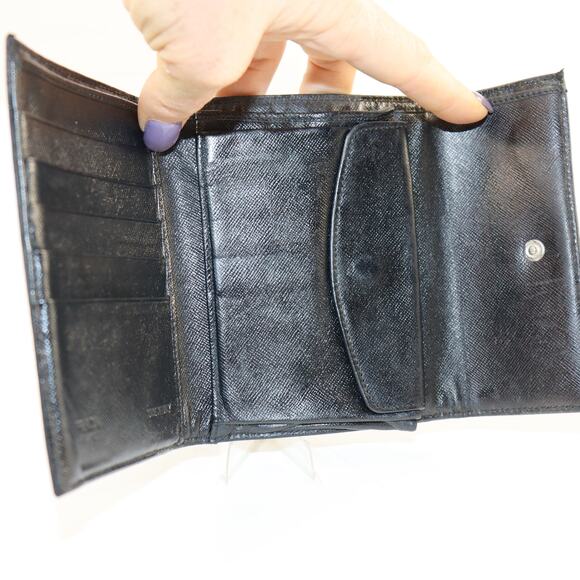 Prada Black Nylon & Saffiano Leather Wallet – Tri-Fold with Coin Pocket - Picture 8 of 8